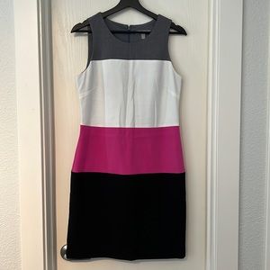 Women’s Banana Republic Sleeveless Shift Dress - black/white/pink/gray - Size 6